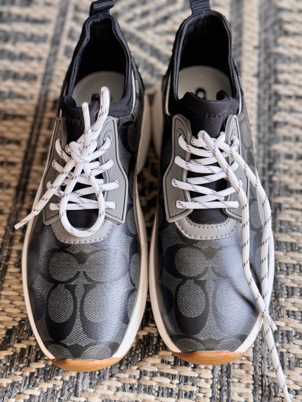 Coach Black & Gray Signature 'C' Low-Top Sneakers